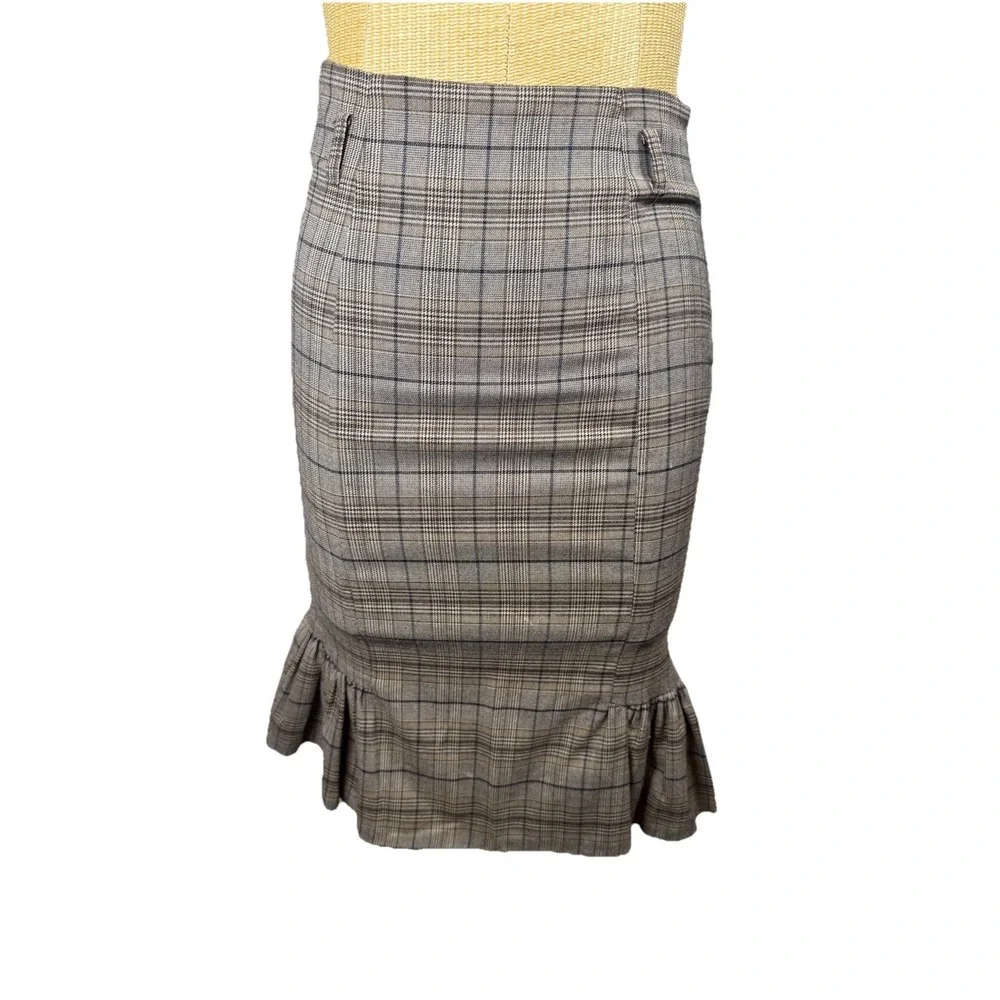 Vtg Y2K Pleated Plaid Pencil Grey  Skirt School Girl Preppy Goth 90s‎ Size Small